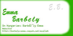 emma barbely business card
